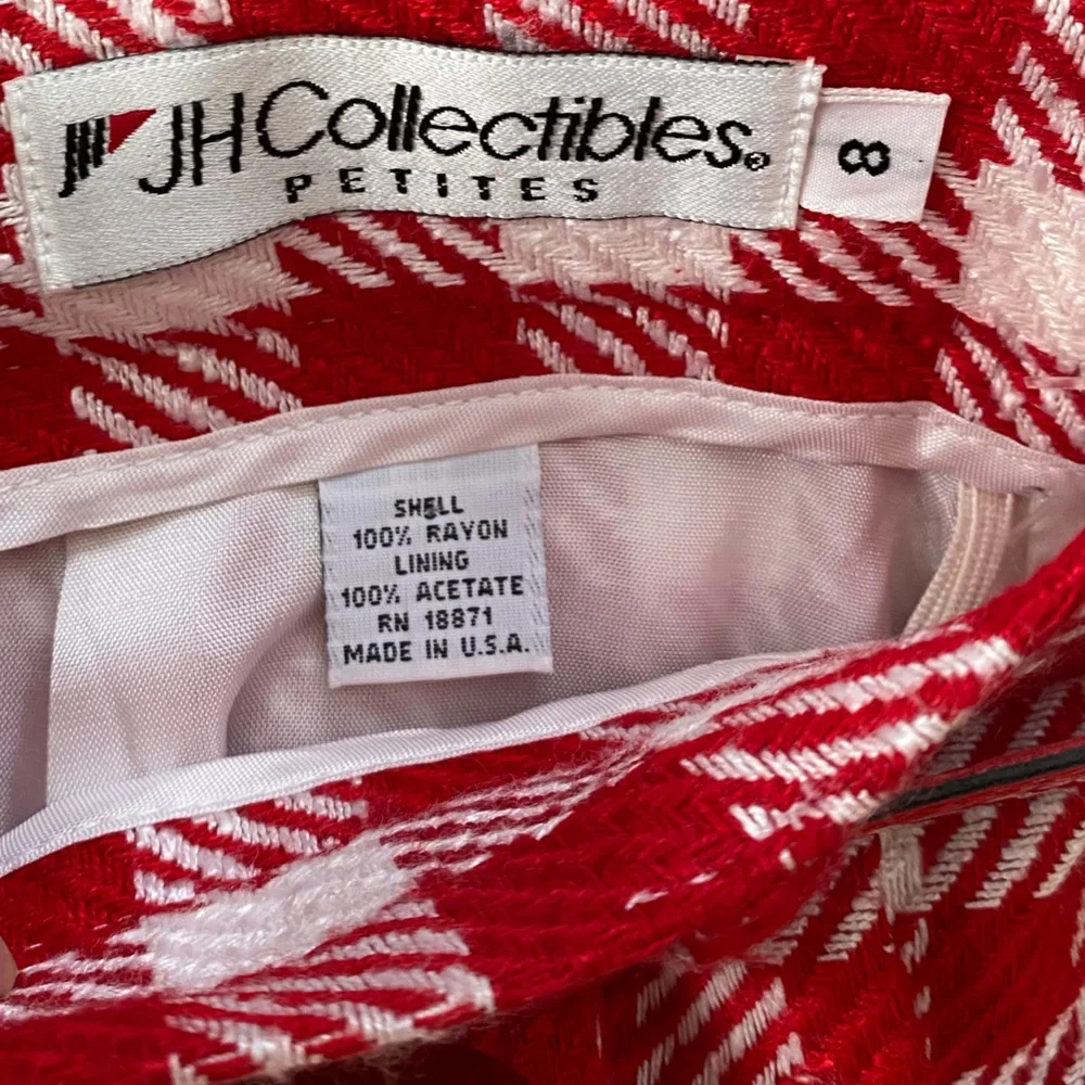 Vintage 80's red and white gingham skirt - Picture 7 of 8